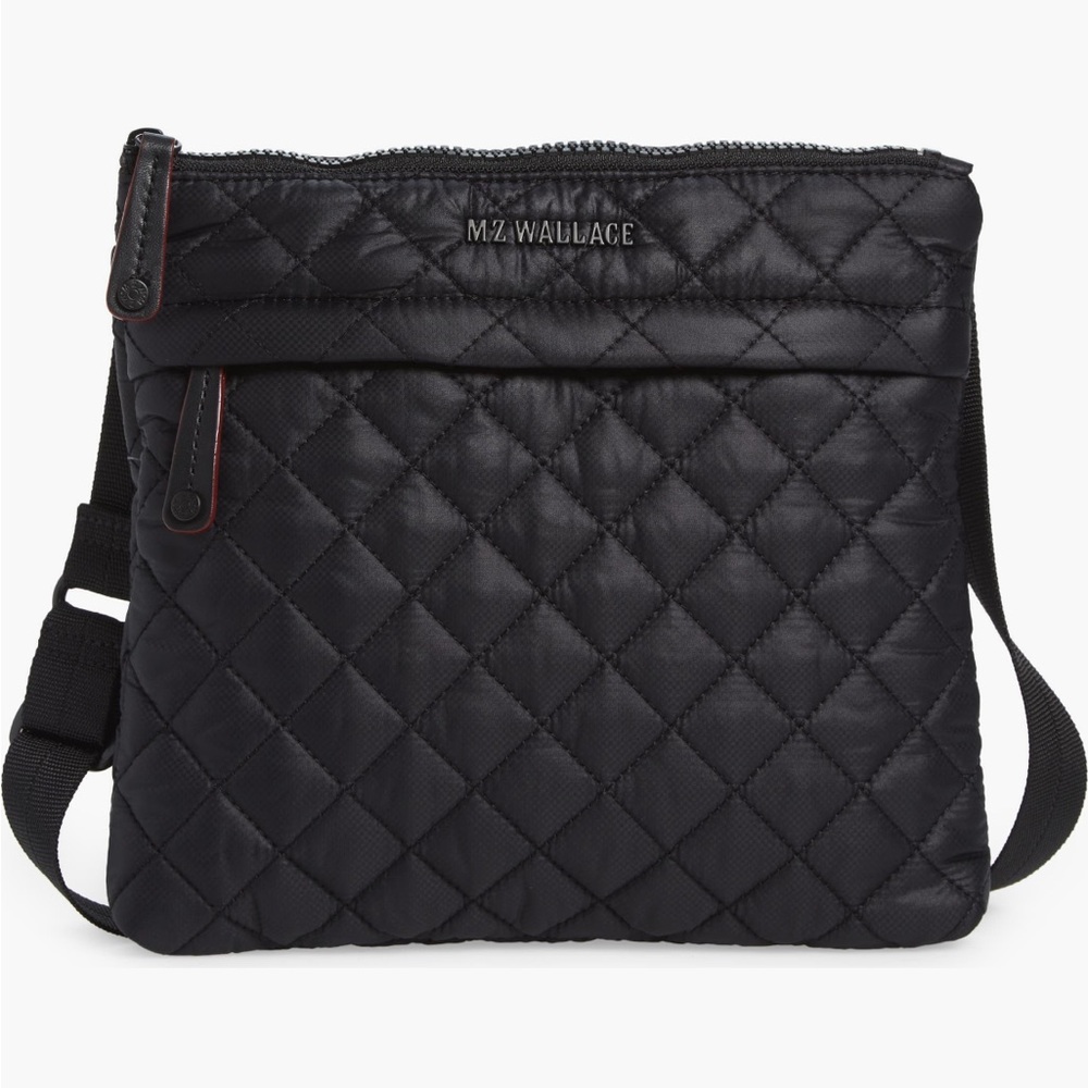 MZ Wallace Black Quilted Crossbody Bag with Adjustable Strap